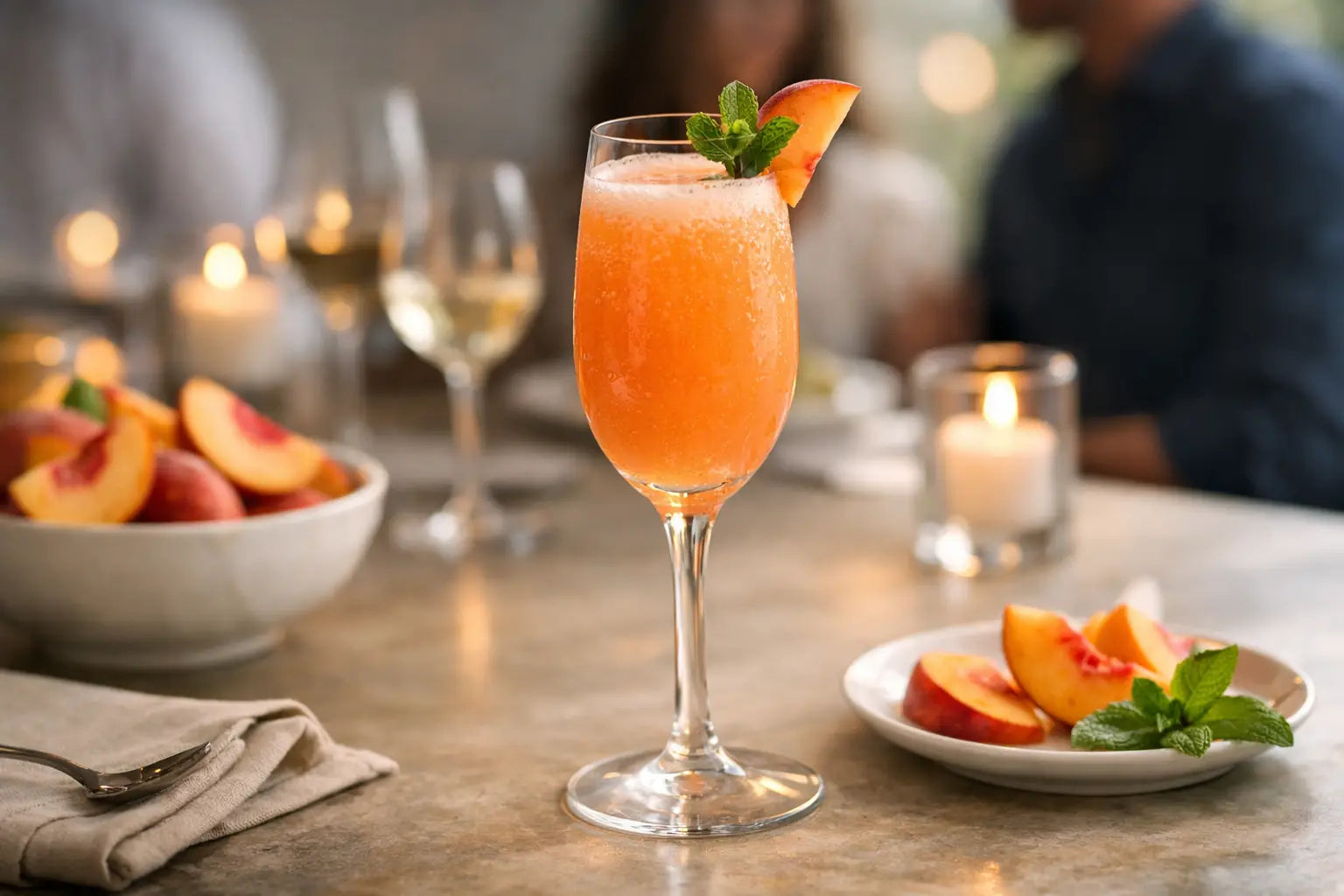 Alcohol Free Bellini Drink Done Right